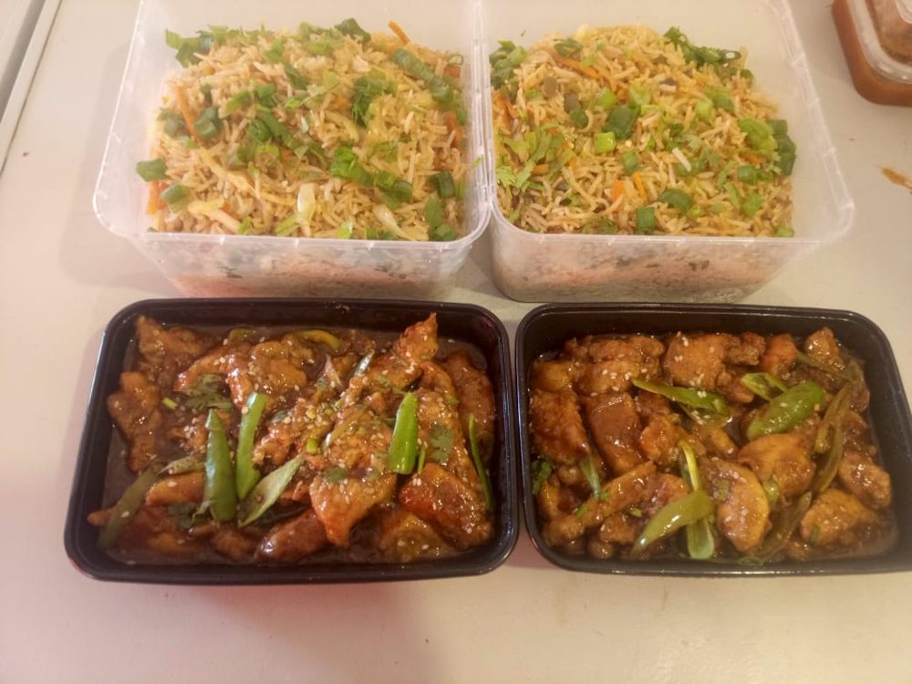 Chicken chilli with rice